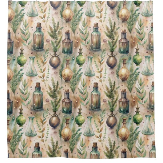 Apothecary Bottles Patroon (3) Douchegordijn (Voorkant)