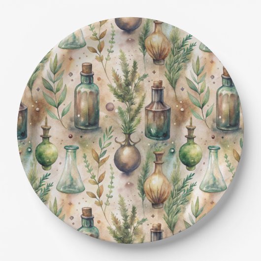 Apothecary Bottles Patroon (3) Papieren Bordje (Voorkant)
