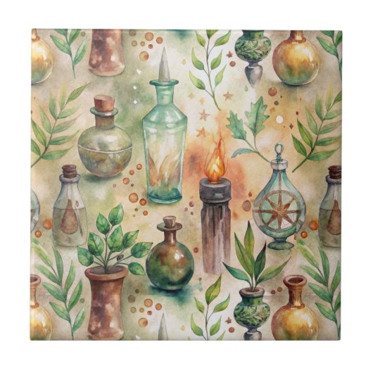  Apothecary Bottles Patroon (5) Tegeltje (Voorkant)