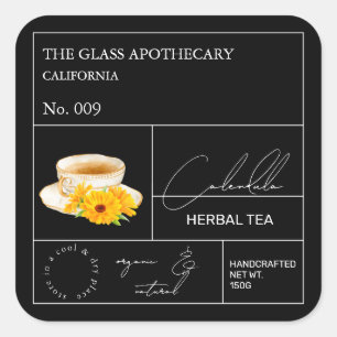 Apothecary Calendula Herbal Tea Label