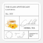 Apothecary Calendula Herbal Tea Label (Voorkant)