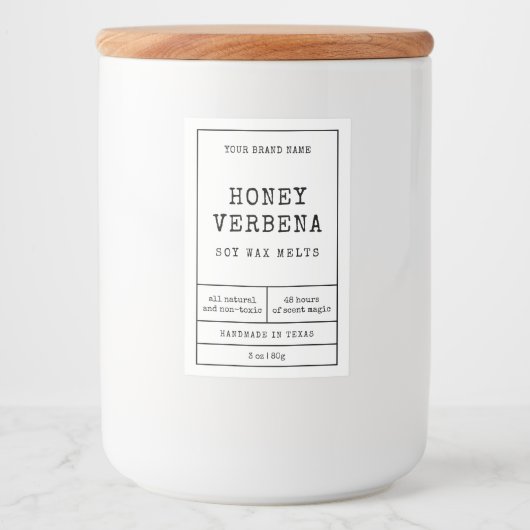 Apothecary Candle Business Rectangle Productlabel Voedselcontainer Etiket (Voorkant)