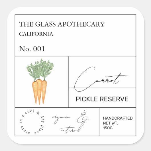 Apothecary Carrot Label (Voorkant)