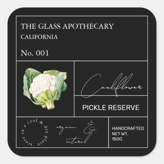Apothecary Cauliflower Label (Voorkant)