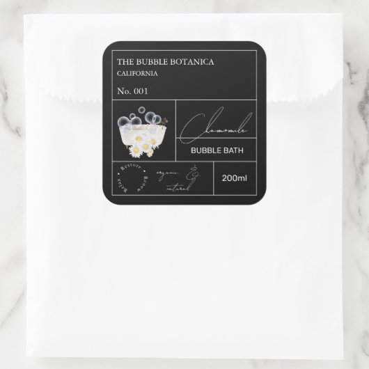 Apothecary Chamomile Bubble Bath Label (Tas)