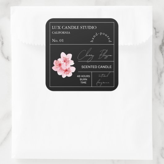 Apothecary Cherry Blossom Geurkaars Label (Tas)