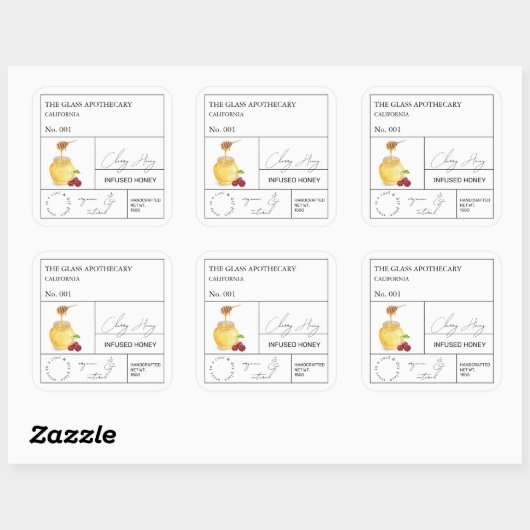 Apothecary Cherry Infused Honey Label (Vel)