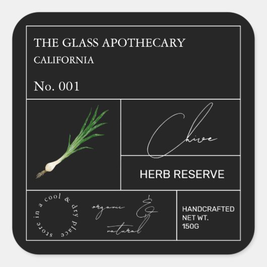 Apothecary Chive Label (Voorkant)