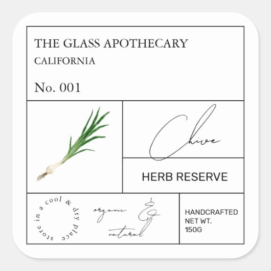 Apothecary Chive Label (Voorkant)
