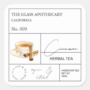 Apothecary Cinnamon Herbal Tea Label