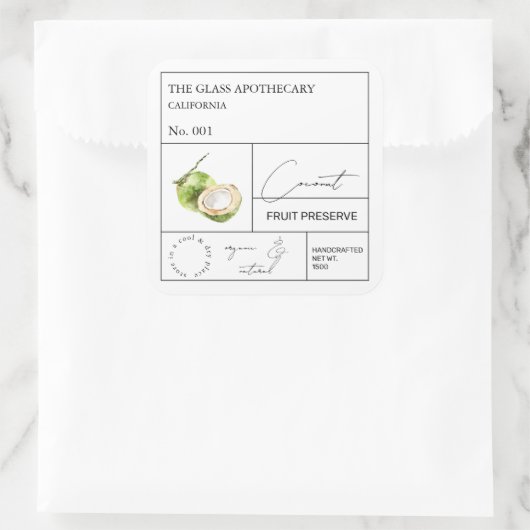 Apothecary Coconut Label (Tas)