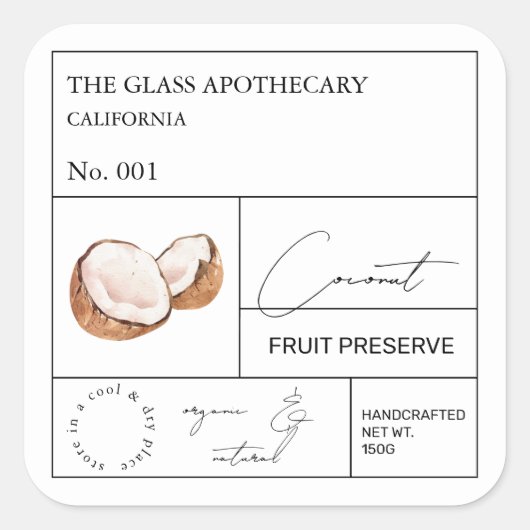 Apothecary Coconut Label (Voorkant)