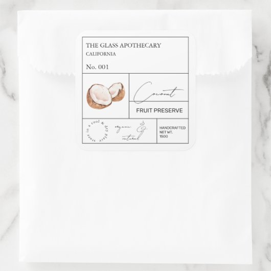 Apothecary Coconut Label (Tas)