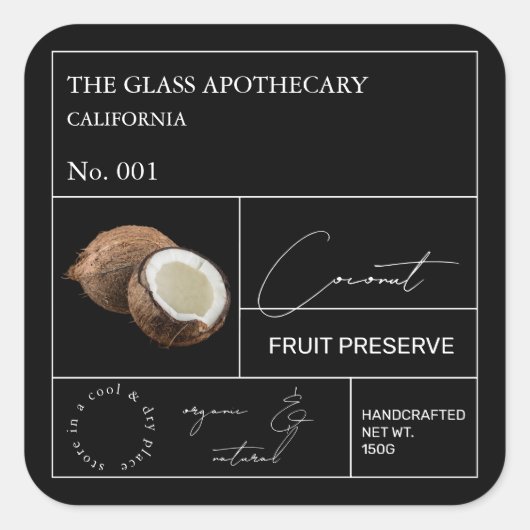 Apothecary Coconut Label (Voorkant)