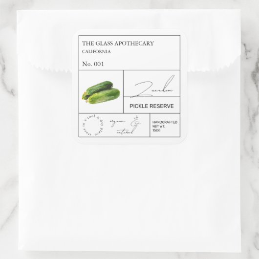 Apothecary courgette label (Tas)