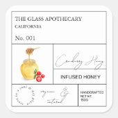 Apothecary Cranberry Infused Honey Label (Voorkant)