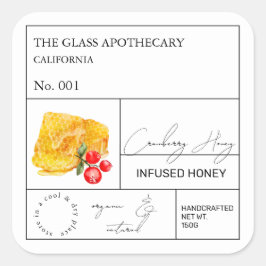 Apothecary Cranberry Infused Honey Label