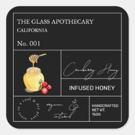 Apothecary Cranberry Infused Honey Label