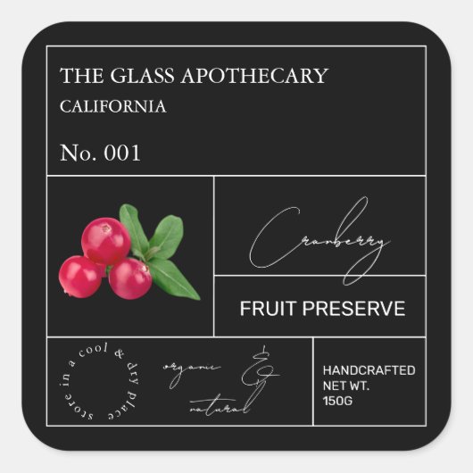 Apothecary Cranberry Label (Voorkant)