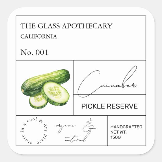 Apothecary Cucumber Label (Voorkant)