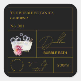 Apothecary Dahlia Bubble Bath Label