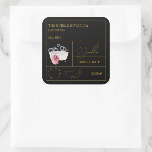 Apothecary Dahlia Bubble Bath Label (Tas)