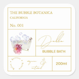 Apothecary Dahlia Bubble Bath Label