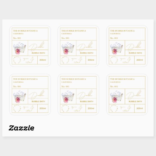 Apothecary Dahlia Bubble Bath Label (Vel)