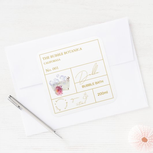 Apothecary Dahlia Bubble Bath Label (Envelop)
