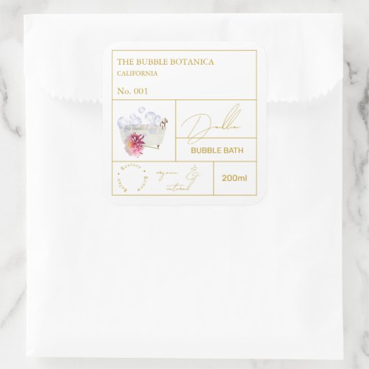Apothecary Dahlia Bubble Bath Label (Tas)