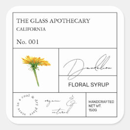 Apothecary Dandelion Label