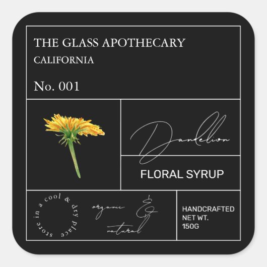Apothecary Dandelion Label (Voorkant)
