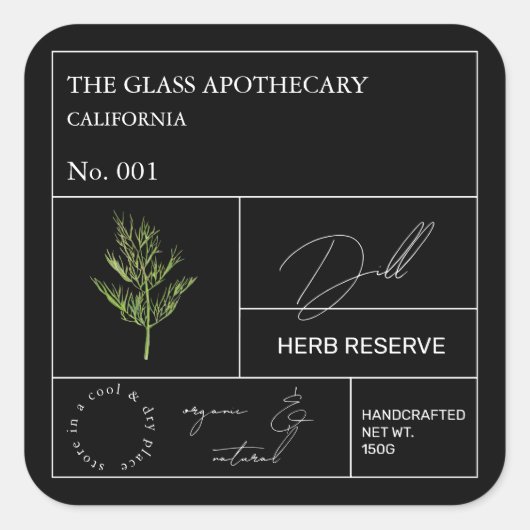 Apothecary Dill Label (Voorkant)