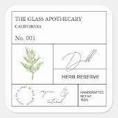 Apothecary Dill Label (Voorkant)