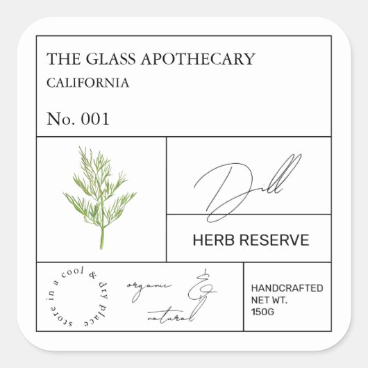 Apothecary Dill Label (Voorkant)