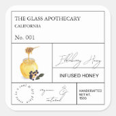 Apothecary Elderberry Infused Honey Label (Voorkant)
