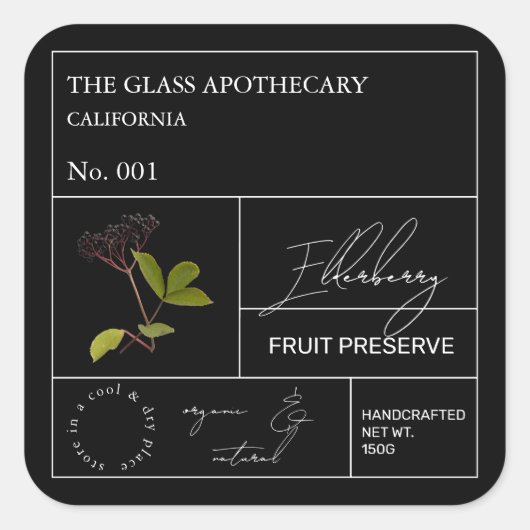 Apothecary Elderberry Label (Voorkant)