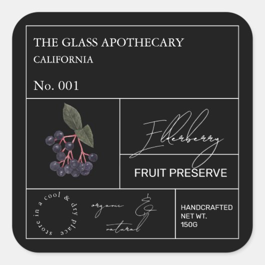 Apothecary Elderberry Label (Voorkant)