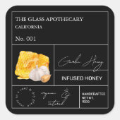Apothecary Garlic Infused Honey Label (Voorkant)