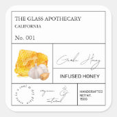 Apothecary Garlic Infused Honey Label (Voorkant)