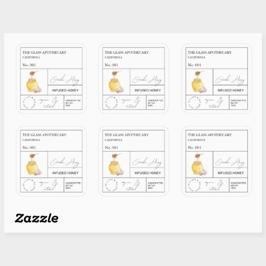 Apothecary Garlic Infused Honey Label (Vel)