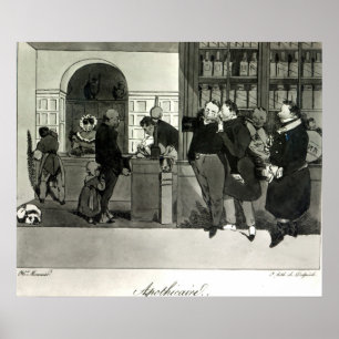 Apothecary, gegraveerd door Delpech Poster