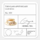 Apothecary Ginger Root Herbal Tea Label (Voorkant)