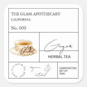 Apothecary Ginger Root Herbal Tea Label