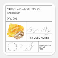 Apothecary Ginger Root Infused Honey Label