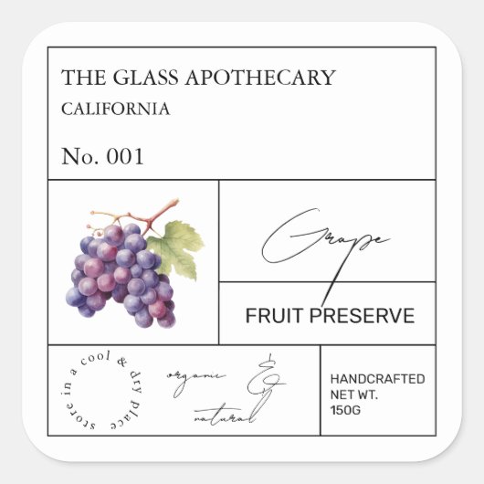 Apothecary Grape Label (Voorkant)