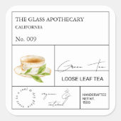 Apothecary Green Tea Loose Leaf Tea Label (Voorkant)
