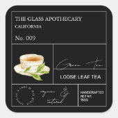 Apothecary Groene Thee Losse Leaf Tea Label (Voorkant)