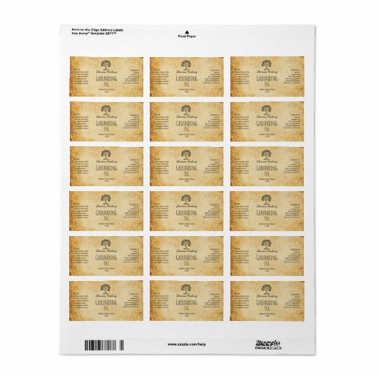  Apothecary Grounding Oil Labels (Full Sheet)