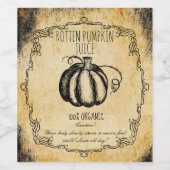Apothecary halloween  rotte pompoensap wijn etiket (Enkel label)